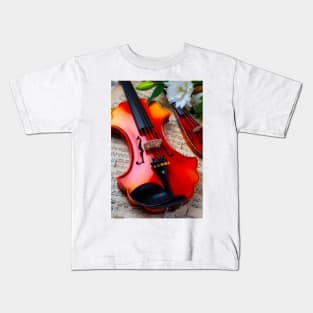 Baroque Viola With Pocket Violin And Lilies Kids T-Shirt